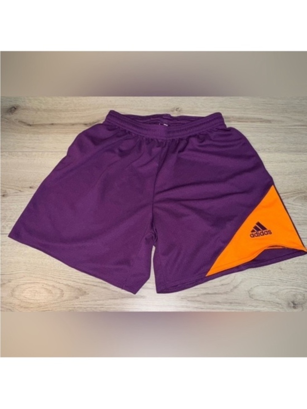 adidas Women’s Purple Athletic Shorts with Orange Accent